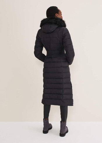 Phase Eight Sofie Waisted Puffer Coats Black USA | 3785691-LS